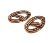 2 Copper Charm Antique Copper Charm (40x23mm) G16398