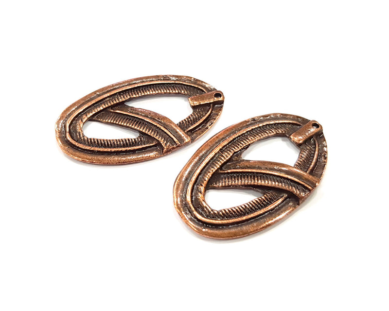 2 Copper Charm Antique Copper Charm (40x23mm) G16398
