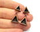 Triangle Earring Blank Backs Base Copper Resin Blank Cabochon Base inlay Mountings Antique Copper Plated (7x6+9x8mm ) 1 Pair G16400