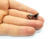 Triangle Earring Blank Backs Base Copper Resin Blank Cabochon Base inlay Mountings Antique Copper Plated (7x6mm) 1 Pair G16403