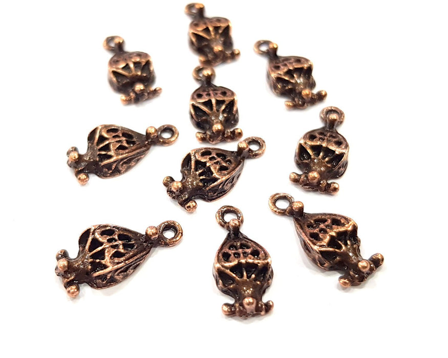 10 Copper Charm Antique Copper Charm (17x8mm) G16404