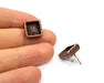 Square Earring Blank Backs Base Copper Resin Blank Cabochon Base inlay Mountings Antique Copper Plated (10x10mm) 1 Pair G16410
