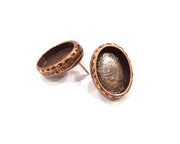 Oval Earring Blank Backs Base Copper Resin Blank Cabochon Base inlay Mountings Antique Copper Plated (18x13mm) 1 Pair G16415