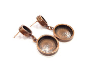 Round Earring Blank Backs Base Copper Resin Blank Cabochon Base inlay Mountings Antique Copper Plated (10mm+18mm) 1 Pair G16416
