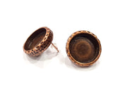 Round Earring Blank Backs Base Copper Resin Blank Cabochon Base inlay Mountings Antique Copper Plated (16mm) 1 Pair G16417