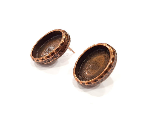 Oval Earring Blank Backs Base Copper Resin Blank Cabochon Base inlay Mountings Antique Copper Plated (14x10mm) 1 Pair G16422
