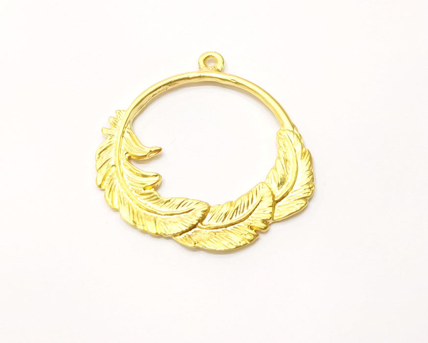 2 Leaf Charms Gold Plated Charms  (37mm)  G17191