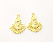 4 Gold Charms Gold Plated Charms  (25x18mm)  G17193