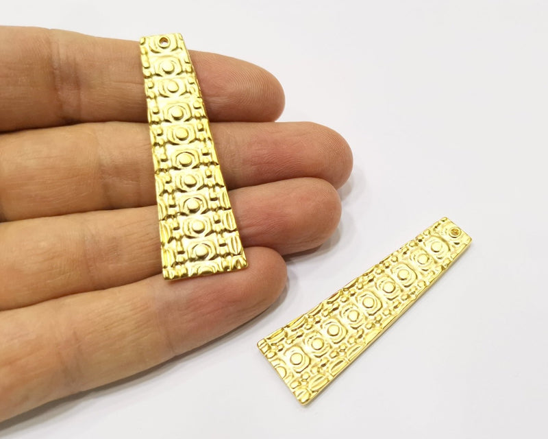 2 Gold Charms Gold Plated Charms  (55x16mm)  G17197