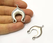 2 Silver Charms Antique Silver Plated Charms (35x25mm)  G17198