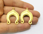 2 Gold Charms Gold Plated Charms  (35x25mm)  G17200