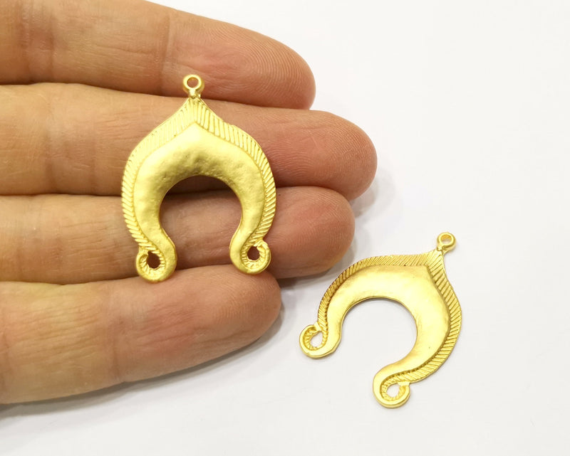 2 Gold Charms Gold Plated Charms  (35x25mm)  G17200