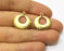 4 Hammered Gold Charms Gold Plated Charms  (19mm)  G17203