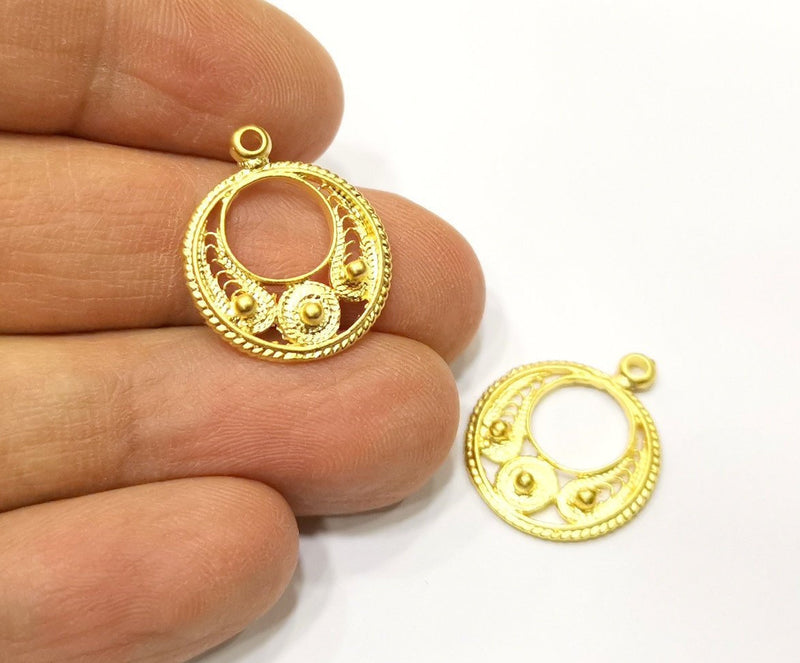 5 Gold Charms Gold Plated Charms  (22x18mm)  G17205
