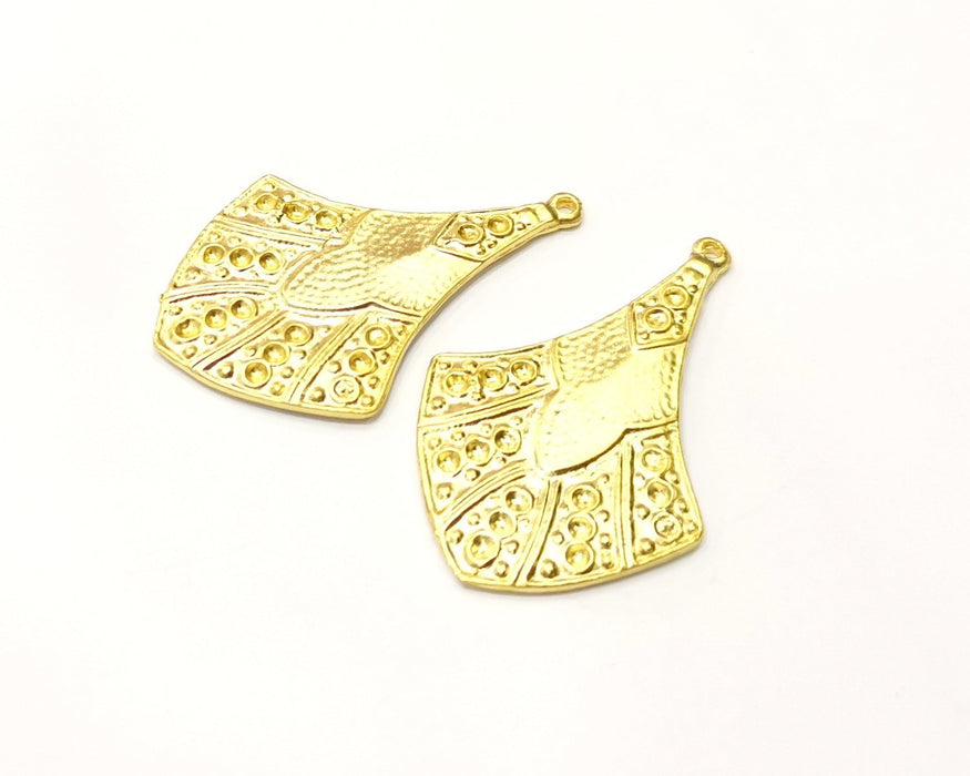 2 Gold Charms Gold Plated Charms  (41x27mm)  G17209