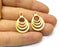 4 Gold Charms Gold Plated Charms  (28x18mm)  G17211