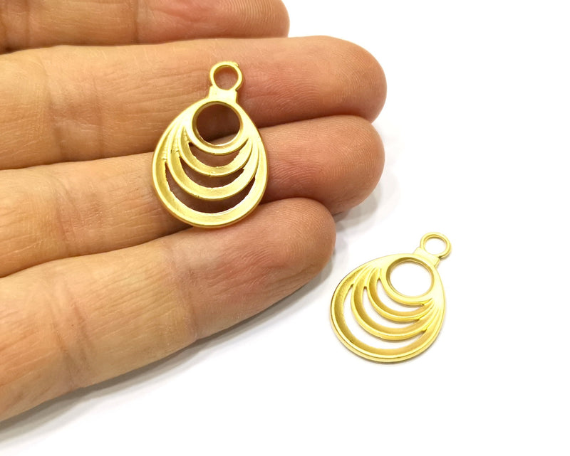 4 Gold Charms Gold Plated Charms  (28x18mm)  G17211