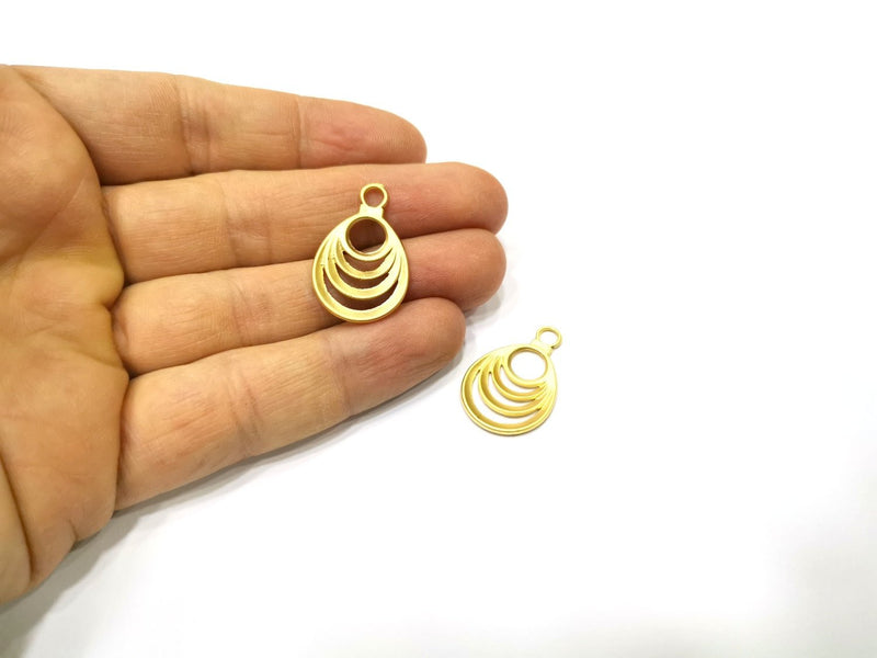 4 Gold Charms Gold Plated Charms  (28x18mm)  G17211