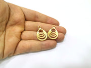 4 Gold Charms Gold Plated Charms  (28x18mm)  G17211