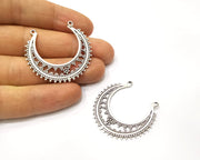 2 Silver Charms Antique Silver Plated Charms (39x36mm)  G17225