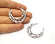 2 Silver Charms Antique Silver Plated Charms (39x36mm)  G17225