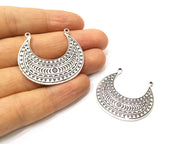 2 Silver Charms Antique Silver Plated Charms (39x35mm)  G17226