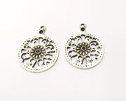 2 Silver Charms Antique Silver Plated Charms (39x30mm)  G17231