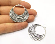 2 Silver Charms Antique Silver Plated Charms (39x40mm)  G17234