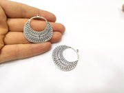 2 Silver Charms Antique Silver Plated Charms (39x40mm)  G17234