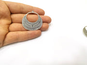 2 Silver Charms Antique Silver Plated Charms (39x40mm)  G17234