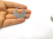 2 Silver Charms Antique Silver Plated Charms (39x40mm)  G17234