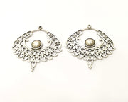 2 Silver Charms Antique Silver Plated Charms (43mm)  G17239