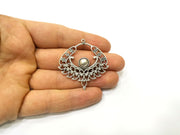 2 Silver Charms Antique Silver Plated Charms (43mm)  G17239