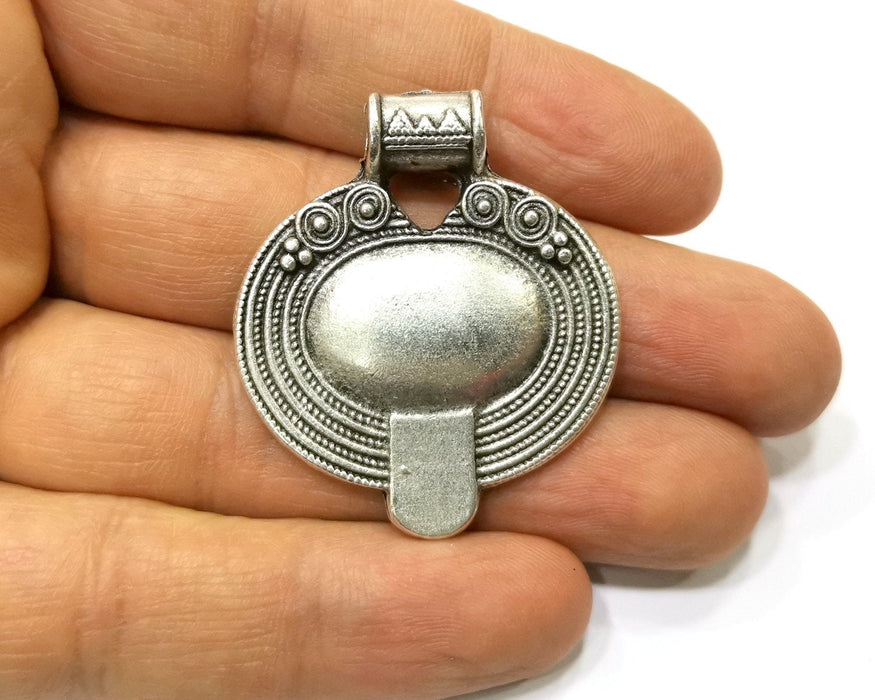 Silver Pendant Antique Silver Plated Pendant (42x36mm)  G17243