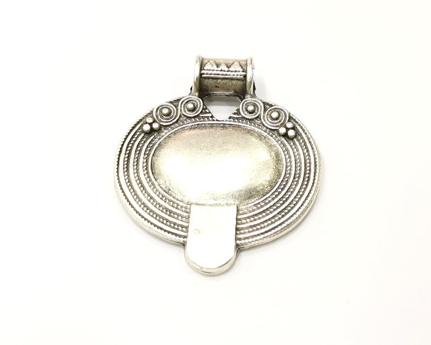 Silver Pendant Antique Silver Plated Pendant (42x36mm)  G17243