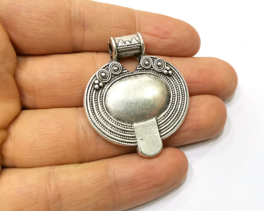 Silver Pendant Antique Silver Plated Pendant (42x36mm)  G17243