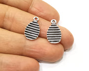 10 Silver Charms Antique Silver Plated Charms (19x11mm)  G17255