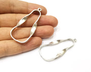 2 Silver Charms Antique Silver Plated Charms (55x24mm)  G17258