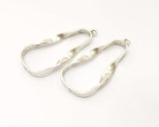 2 Silver Charms Antique Silver Plated Charms (55x24mm)  G17258