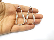2 Silver Charms Antique Silver Plated Charms (55x24mm)  G17258
