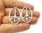 4 Peace Charms Antique Silver Plated Charms (46x26mm)  G17262