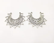 2 Silver Charms Antique Silver Plated Charms (42x36mm)  G17263
