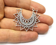 2 Silver Charms Antique Silver Plated Charms (42x36mm)  G17263