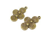 2 Antique Bronze Charm Antique Bronze Plated Charm (35x22mm) G17266