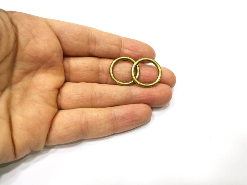 10 Circle Connector Findings Antique Bronze Connector Antique Bronze Plated Metal  (21mm) G17271