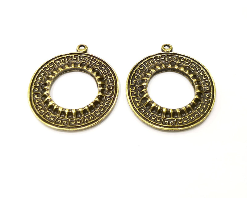 2 Antique Bronze Charm Antique Bronze Plated Charm (35mm) G17274