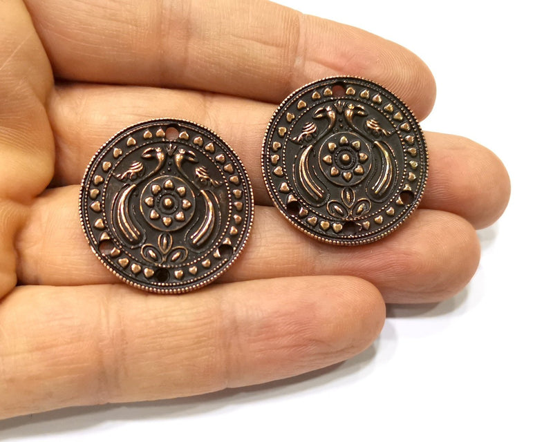 2 Copper Charm Connector Antique Copper Charm (29mm) G17287
