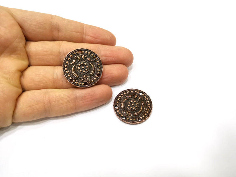 2 Copper Charm Connector Antique Copper Charm (29mm) G17287