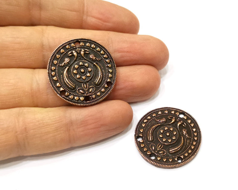 2 Copper Charm Connector Antique Copper Charm (29mm) G17287