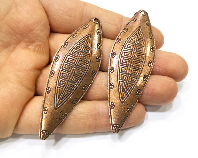 2 Copper Charm Antique Copper Charm (74x24mm) G17289